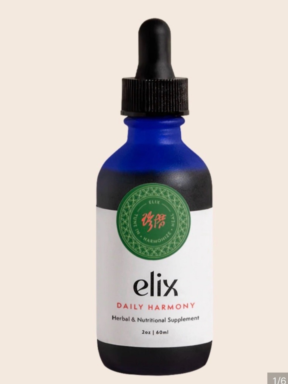 Elix Daily Harmony Herbal Serum — Blue Dropper Bottle